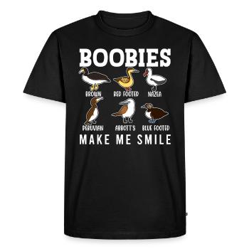Drôle de collection Booby Seabirds - T-shirt Premium bio Homme - noir - Devant - Nico (187cm)