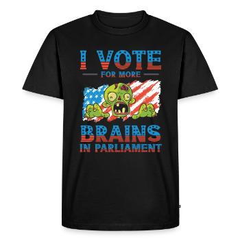 Voting Parliament Halloween Zombie Monster Voter - Men's Premium Organic T-Shirt - black - Front - Nico (187cm)