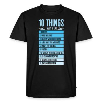 Capitaine de bateau Propriétaire de bateau Bateau à voile - T-shirt Premium bio Homme - noir - Devant - Nico (187cm)