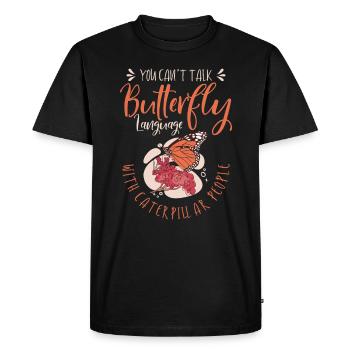 Celestial Art Butterfly Talking Mystical Insect - Men's Premium Organic T-Shirt - black - Front - Nico (187cm)