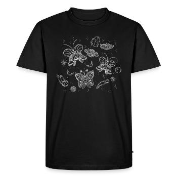 Celestial Butterfly Night Sky Line Art Galaxy - Men's Premium Organic T-Shirt - black - Front - Nico (187cm)