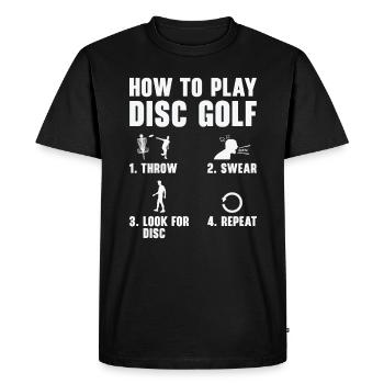 Comment jouer à Disc Golf Funnier - T-shirt Premium bio Homme - noir - Devant - Nico (187cm)