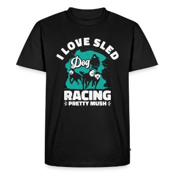 Courses de chiens de traîneau Husky Sled - T-shirt Premium bio Homme - noir - Devant - Nico (187cm)