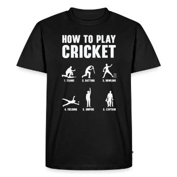 How To Play Cricket Game Cricket Player - Men's Premium Organic T-Shirt - black - Front - Nico (187cm)
