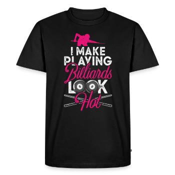Pocketologist Billard Piscine Billard 8 Femme - T-shirt Premium bio Homme - noir - Devant - Nico (187cm)