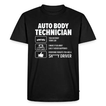 Technicien de carrosserie Réparation de véhicule drôle - T-shirt Premium bio Homme - noir - Devant - Nico (187cm)