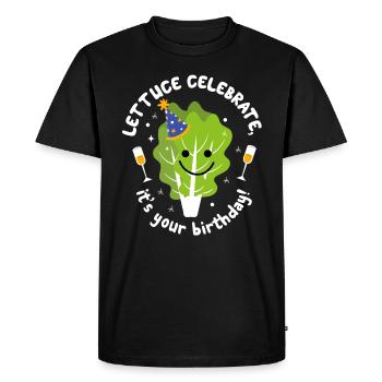 Salade végétalienne Anniversaire Salutations Jour natal - T-shirt Premium bio Homme - noir - Devant - Nico (187cm)