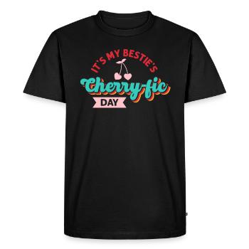 Cherry Birthday Greeting Fruit Lover Bestfriend - Men's Premium Organic T-Shirt - black - Front - Nico (187cm)