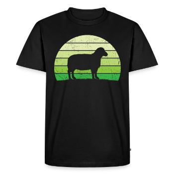 retro moutons t-shirt mouton - T-shirt Premium bio Homme - noir - Devant - Nico (187cm)