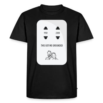 Socket Jokes Grounded Strict Parents Jeux de mots - T-shirt Premium bio Homme - noir - Devant - Nico (187cm)