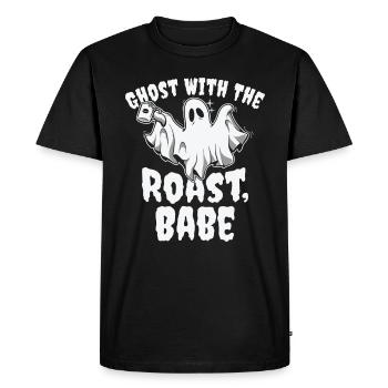 Halloween Ghost Line Art Amateurs de café - T-shirt Premium bio Homme - noir - Devant - Nico (187cm)