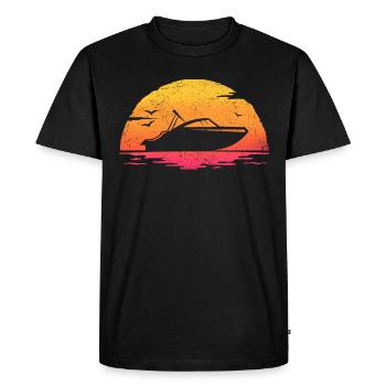 Outboard Motorboat T-shirt Yacht - Men's Premium Organic T-Shirt - black - Front - Nico (187cm)