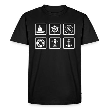 nautical navigation gift sailor sail - Men's Premium Organic T-Shirt - black - Front - Nico (187cm)