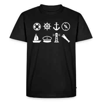 nautical navigation gift sailor sail - Men's Premium Organic T-Shirt - black - Front - Nico (187cm)