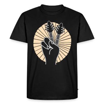 Mélomanes Signe Paix Guitare Positive - T-shirt Premium bio Homme - noir - Devant - Nico (187cm)