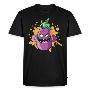 Halloween Eggplant Monster Healthy Food - T-shirt Premium bio Homme - noir - Devant - Nico (187cm)
