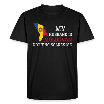 Nothing Scares Me Moldovan Husband Moldova - Men's Premium Organic T-Shirt - black - Front - Nico (187cm)