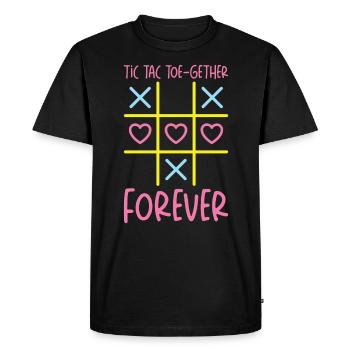 Saint-Valentin Enfants Famille Tic Tac Toe Game - T-shirt Premium bio Homme - noir - Devant - Nico (187cm)