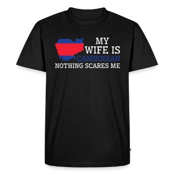 Nothing Scares Me Cambodian Wife Cambodia - Men's Premium Organic T-Shirt - black - Front - Nico (187cm)