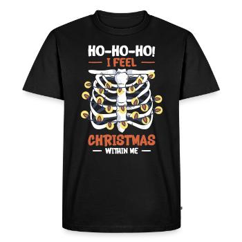 Christmas Holiday Skeleton Rib Cage Radiology - Men's Premium Organic T-Shirt - black - Front - Nico (187cm)