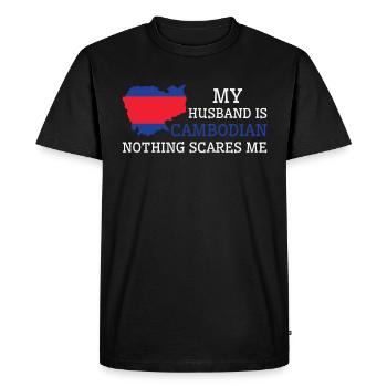 Nothing Scares Me Cambodian Husband Cambodia - Men's Premium Organic T-Shirt - black - Front - Nico (187cm)