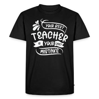 Erreur Sagesse Citations Imperfection Vie - T-shirt Premium bio Homme - noir - Devant - Nico (187cm)