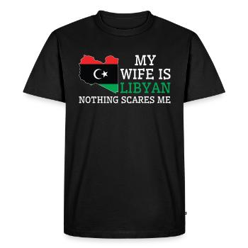Nothing Scares Me Libyan Wife Libya - Men's Premium Organic T-Shirt - black - Front - Nico (187cm)