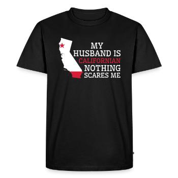 Rien ne me fait peur mari californien - T-shirt Premium bio Homme - noir - Devant - Nico (187cm)