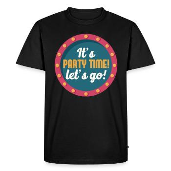 Party Time Retro Light Glowing Street Sign - Men's Premium Organic T-Shirt - black - Front - Nico (187cm)