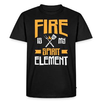 Cooking Grilling Fire Spirit Element Cook and - Men's Premium Organic T-Shirt - black - Front - Nico (187cm)