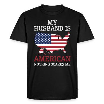 Rien ne me fait peur mari américain - T-shirt Premium bio Homme - noir - Devant - Nico (187cm)