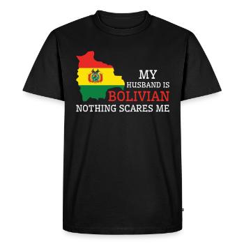 Rien ne me fait peur, mari bolivien - T-shirt Premium bio Homme - noir - Devant - Nico (187cm)