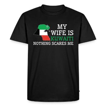 Rien ne me fait peur femme koweïtienne Koweït - T-shirt Premium bio Homme - noir - Devant - Nico (187cm)