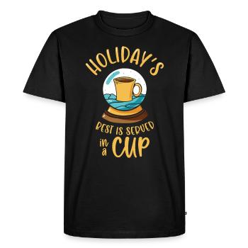 Noël Boule à neige Café Caféine Amateur de Caféine - T-shirt Premium bio Homme - noir - Devant - Nico (187cm)
