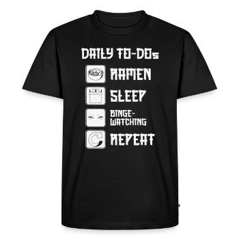 Movie Fan Daily Binge Watcher Ramen Lover - Men's Premium Organic T-Shirt - black - Front - Nico (187cm)