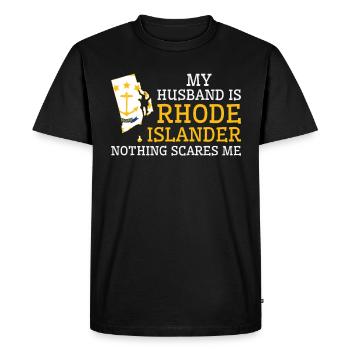 Nothing Scares Me Rhode Islander Husband Rhode - Men's Premium Organic T-Shirt - black - Front - Nico (187cm)