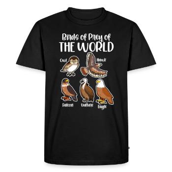 Birds of Prey Of The World - Men's Premium Organic T-Shirt - black - Front - Nico (187cm)