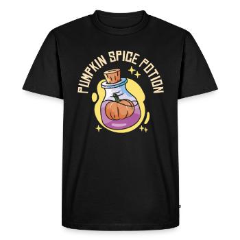 Pumpkin Spice Potion Café Amateur Halloween - T-shirt Premium bio Homme - noir - Devant - Nico (187cm)