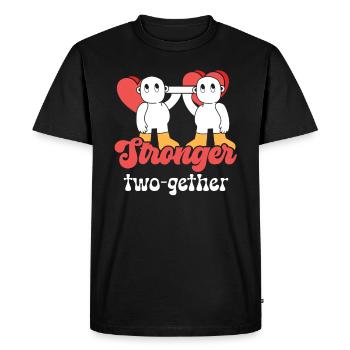 Le couple de la Saint-Valentin plus fort ensemble à vie - T-shirt Premium bio Homme - noir - Devant - Nico (187cm)