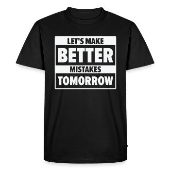 Erreurs La vie Citations Imperfection Sagesse - T-shirt Premium bio Homme - noir - Devant - Nico (187cm)