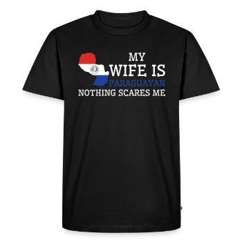Rien ne me fait peur Femme paraguayenne Paraguay - T-shirt Premium bio Homme - noir - Devant - Nico (187cm)