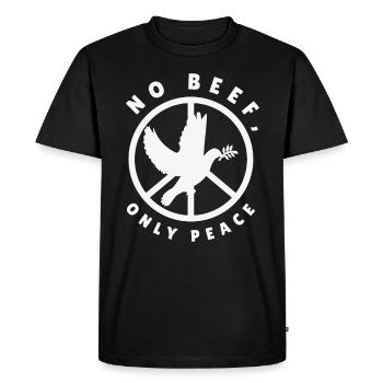 Nature Fan Peace Sign Dove Nature Positivity - T-shirt Premium bio Homme - noir - Devant - Nico (187cm)