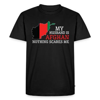 Nothing Scares Me Afghan Husband Afghanistan - Men's Premium Organic T-Shirt - black - Front - Nico (187cm)