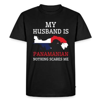 Nothing Scares Me Panamanian Husband Panama - Men's Premium Organic T-Shirt - black - Front - Nico (187cm)