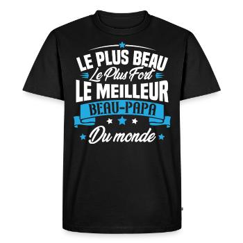 Le meilleur beau papa du monde - T-shirt Premium bio Homme - noir - Devant - Nico (187cm)