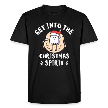 Christmas Cute Ghost Halloween Christmas Spirit - Men's Premium Organic T-Shirt - black - Front - Nico (187cm)