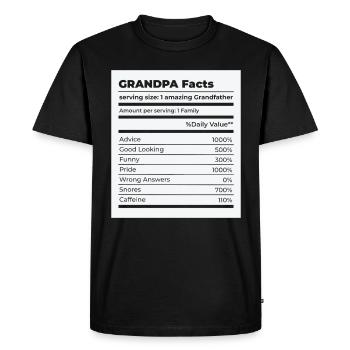 Faits sur les grands-pères les plus étonnants de la fête des grands-parents - T-shirt Premium bio Homme - noir - Devant - Nico (187cm)