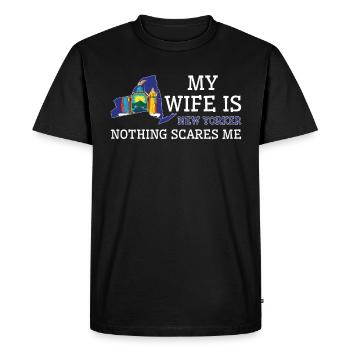 Rien ne me fait peur New York femme New York - T-shirt Premium bio Homme - noir - Devant - Nico (187cm)