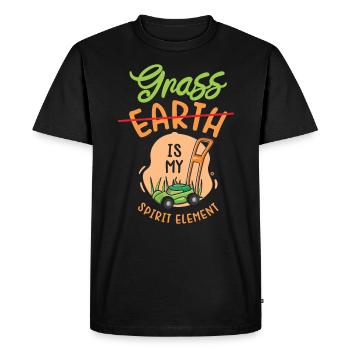 Lawn Mowing Earth Spirit Element Lawnmower - Men's Premium Organic T-Shirt - black - Front - Nico (187cm)