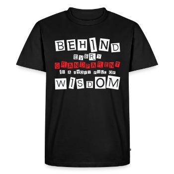 Leçon de citation de vie à la retraite Sagesse des grands-parents - T-shirt Premium bio Homme - noir - Devant - Nico (187cm)